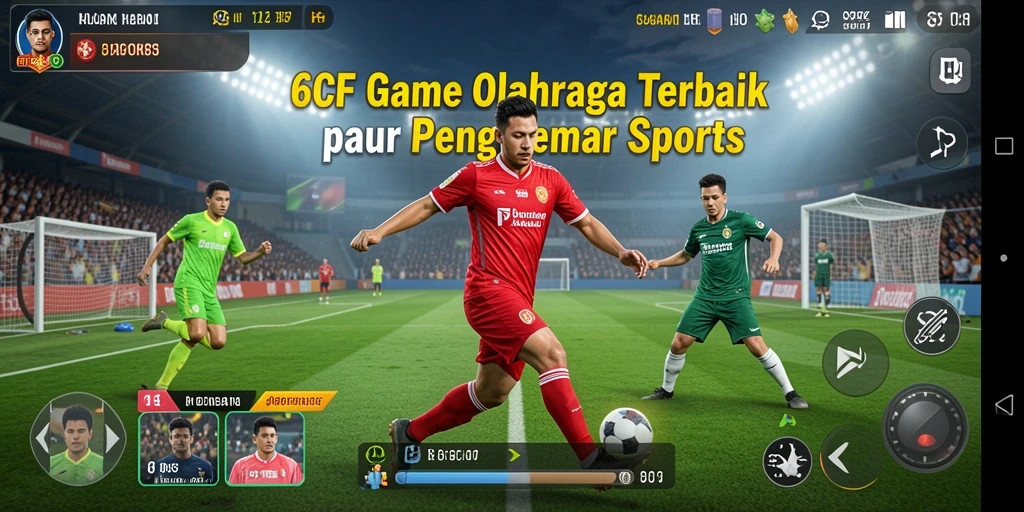 Tangkapan layar 6CF menunjukkan aksi seru dalam permainan olahraga.