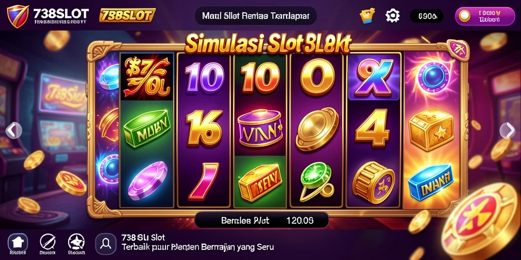 Tampilan utama gameplay 738SLOT dengan efek visual yang memukau.