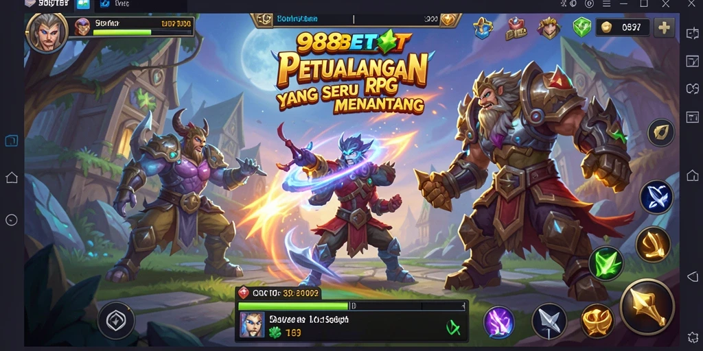Screenshot gameplay 988BET menampilkan aksi seru dan karakter yang kuat.