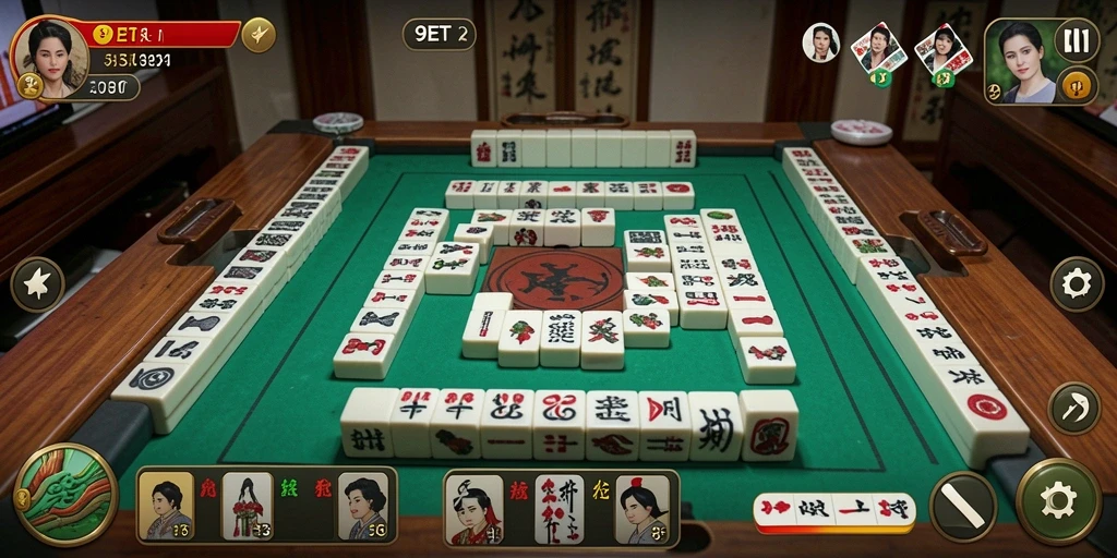 Screenshot gameplay 9ET menampilkan keseruan bermain Mahjong.