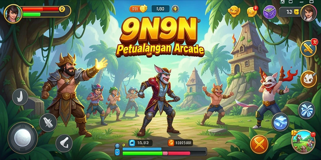 Screenshot gameplay 9N9N memperlihatkan aksi seru di setiap level.