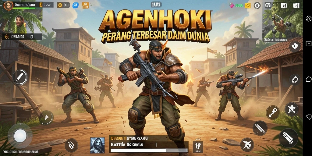 Gameplay AGENHOKI menunjukkan aksi pertempuran yang intens.