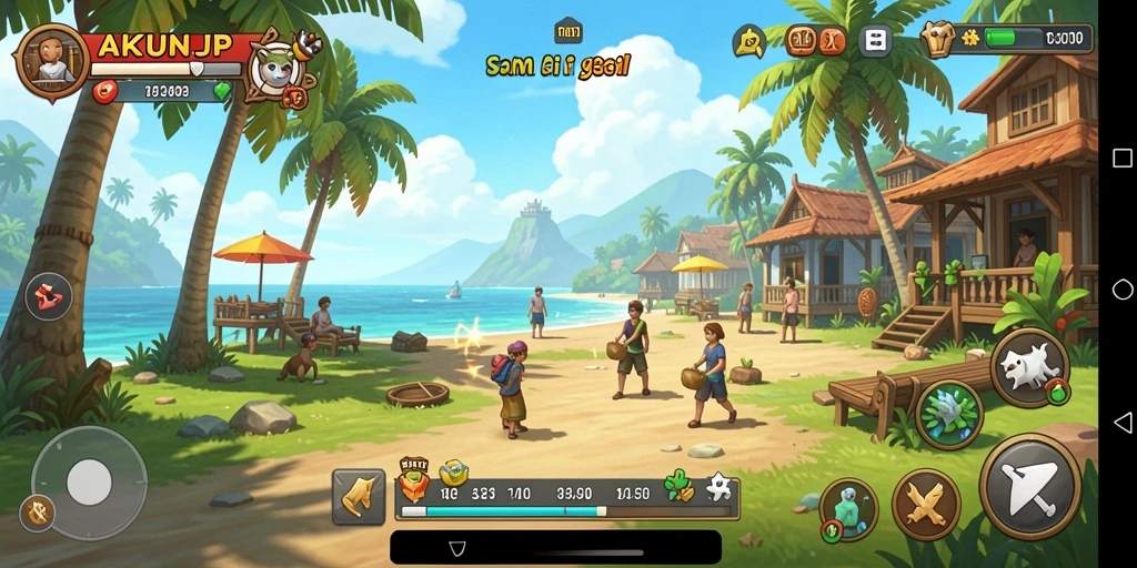 Tangkapan layar gameplay AKUNJP yang penuh warna dan menarik.