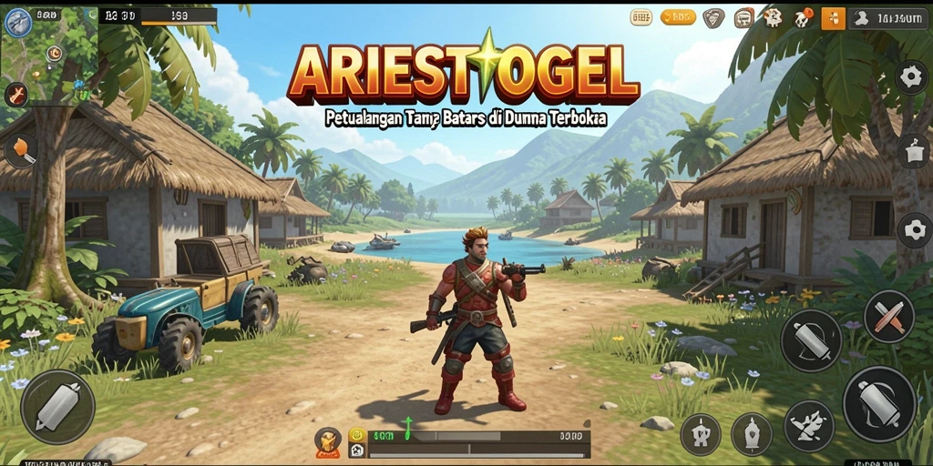Tampilan gameplay ARIESTOGEL yang menakjubkan dalam dunia terbuka.