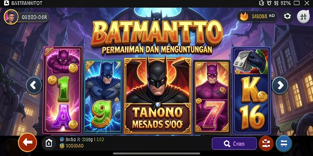 Screenshot gameplay dari BATMANTOTO yang menampilkan momen menang.