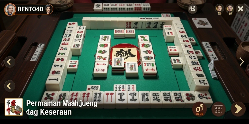 Tampilan gameplay seru BENTO4D dengan elemen Mahjong yang menarik.