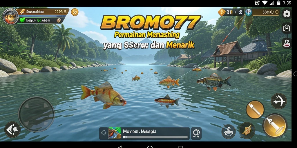 Tampilan gameplay BROMO77 yang menarik saat memancing.