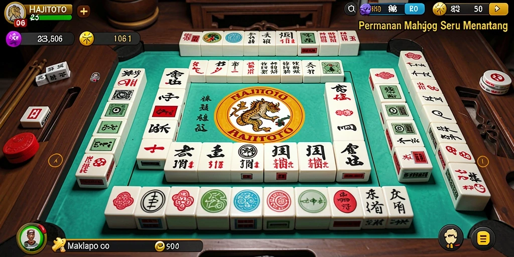 Tampilan gameplay menarik dari HAJITOTO dengan ubin Mahjong variatif.