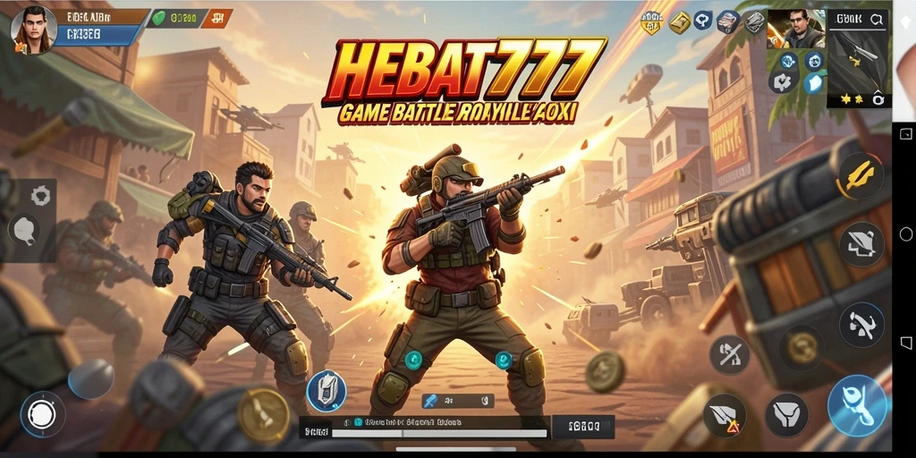 Gameplay seru HEBAT777 di arena Battle Royale.