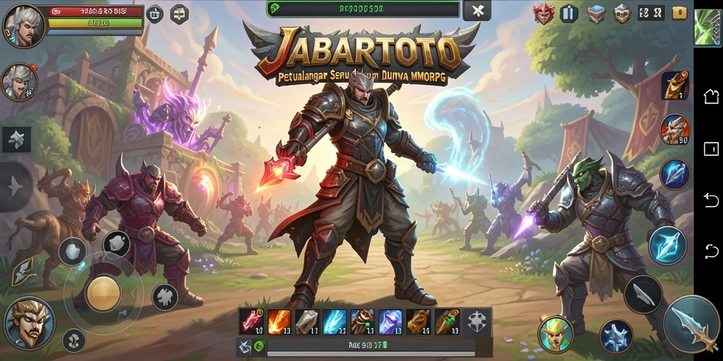 Screenshot gameplay JABARTOTO yang menampilkan pertempuran seru antar karakter.