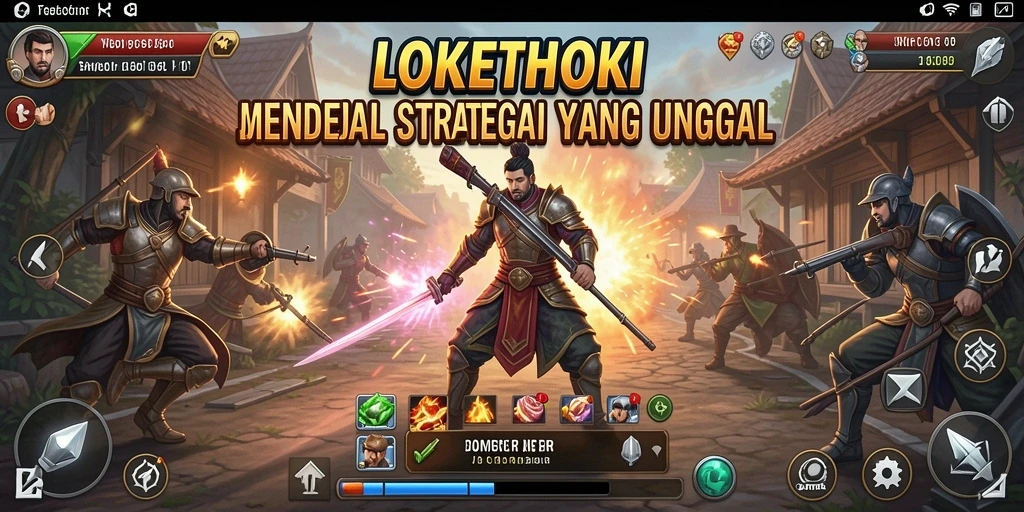 Tangkapan layar gameplay LOKETHOKI yang menampilkan pertempuran strategi mendalam.