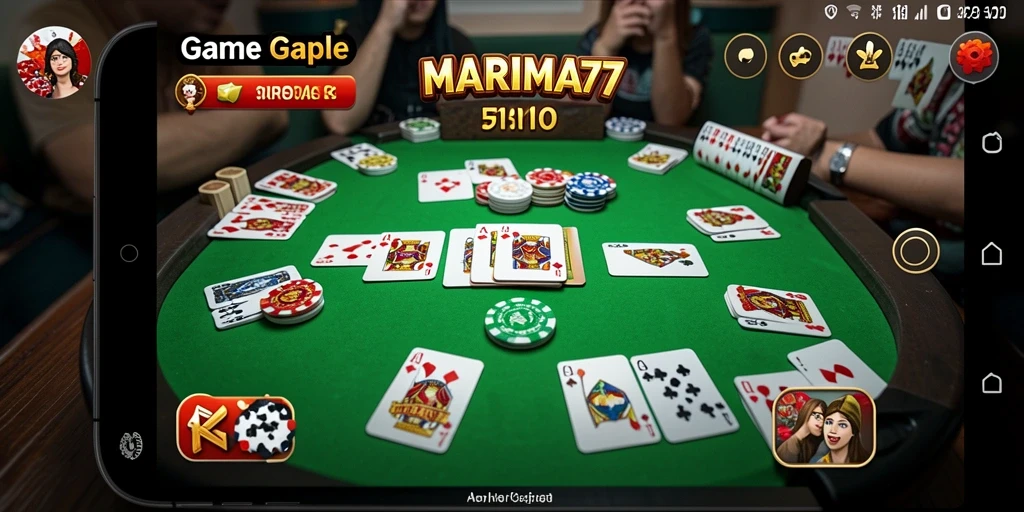 Screenshot gameplay MARIMA77 yang menunjukkan keseruan bermain Gaple.