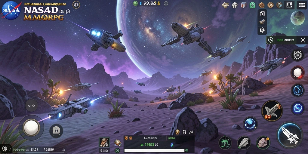 Tampilan gameplay NASA4D yang menakjubkan di luar angkasa.