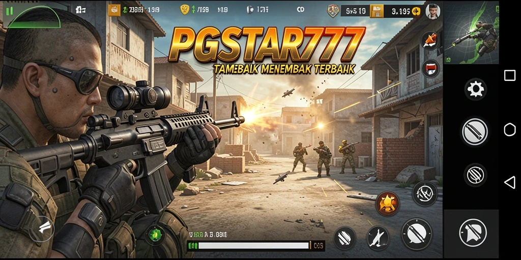 Tampilan gameplay PGSTAR777 menunjukkan aksi tembak-menembak yang intens.