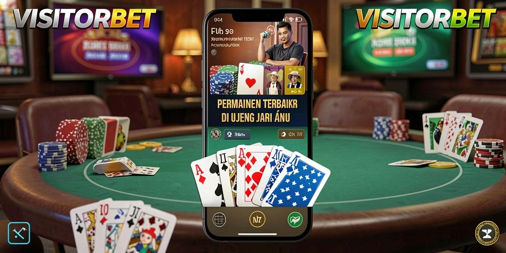 Screenshot gameplay VISITORBET menampilkan momen menegangkan dalam Poker.
