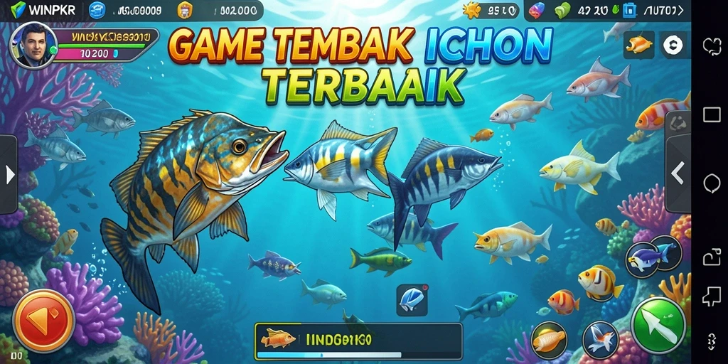 Tampilan gameplay menembak ikan di WINPKR yang seru.