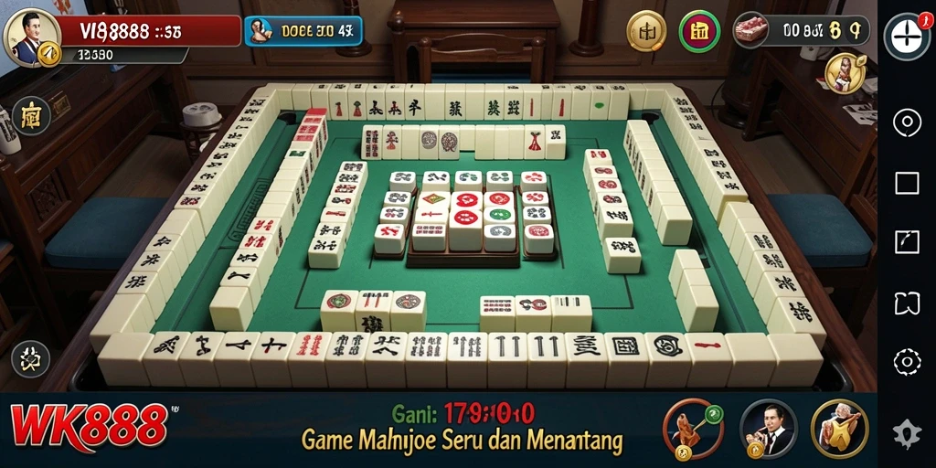 Tampilan gameplay seru Mahjong dengan tantangan yang menarik.
