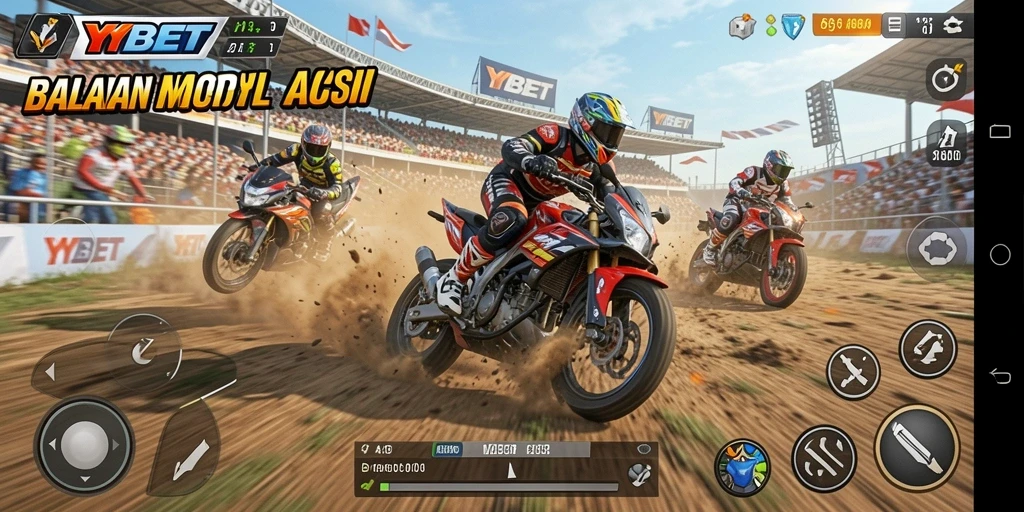 Gameplay balapan motor yang seru dan menantang di YYBET.